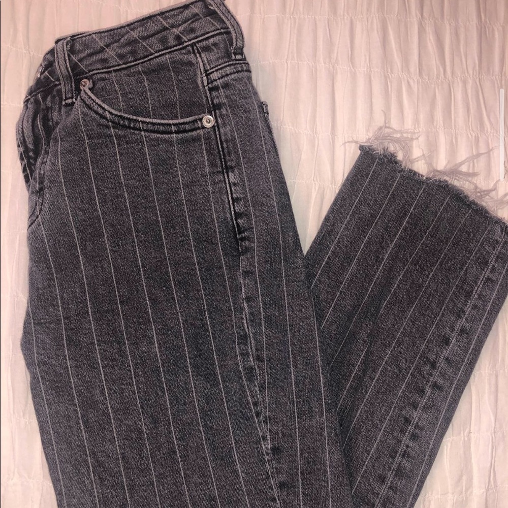 TopShop Stripped straight leg jeans